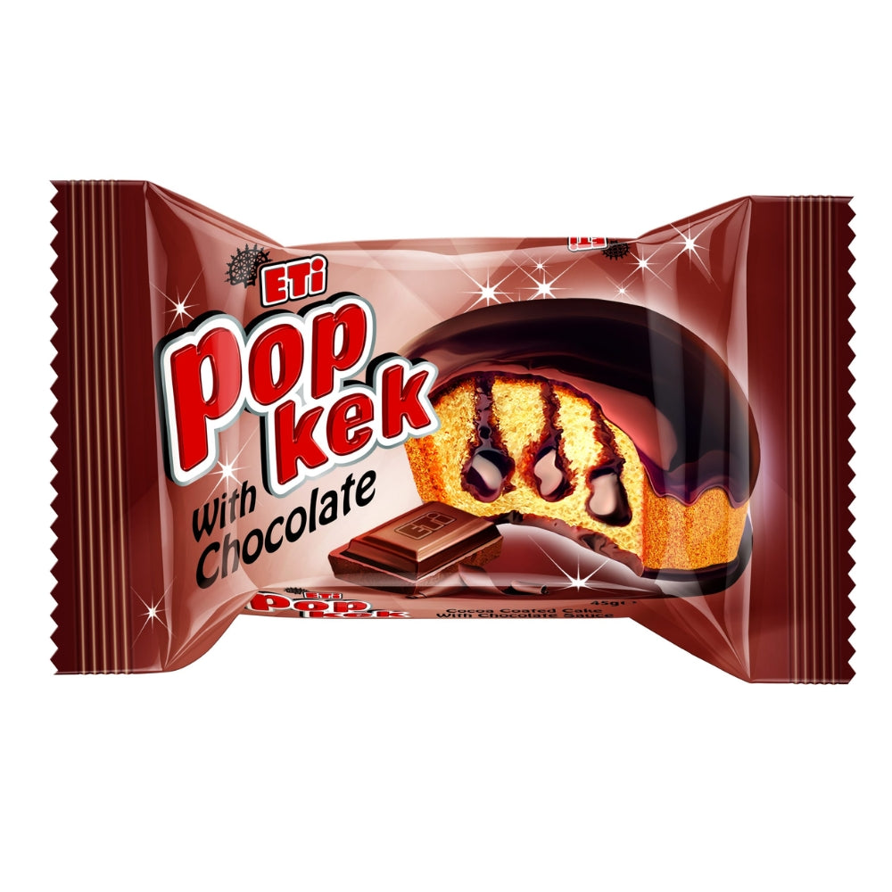 ETI PopKek - Chocolate Coated Cake Filled with Chocolate Sauce